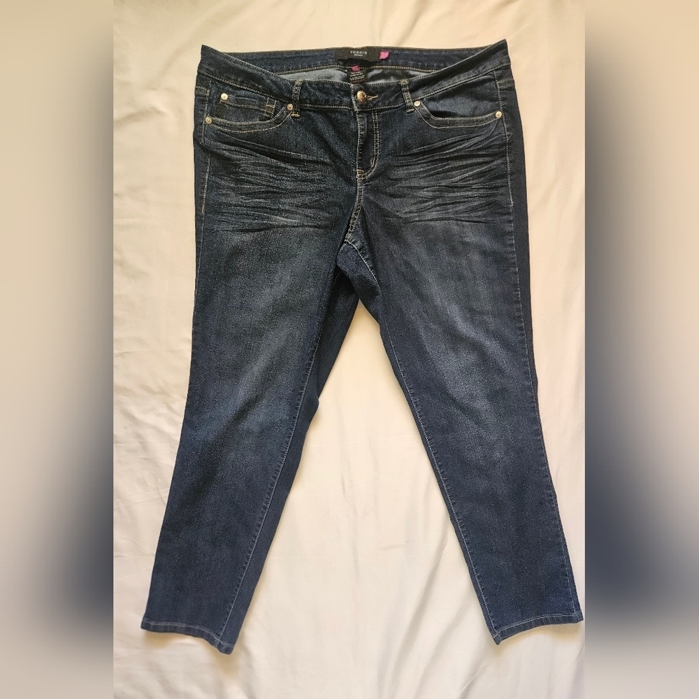 Torrid Womens Dark Blue 5 Pocket Jeans Size 22 Short